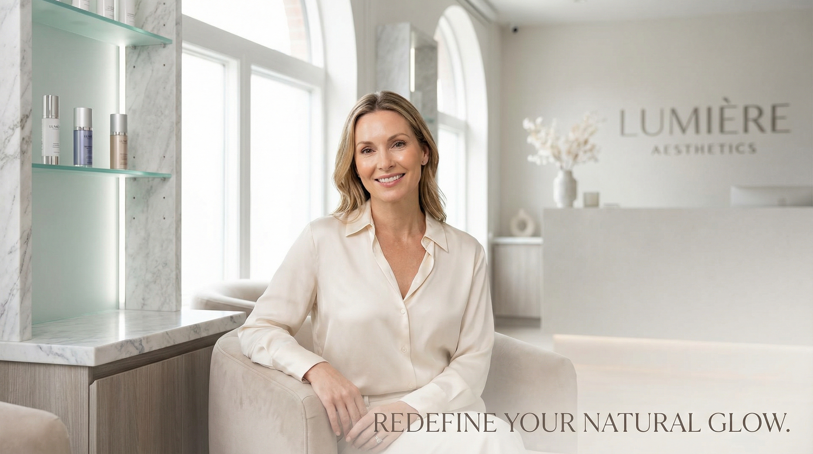 אישה עם עור חלק לאחר טיפול לייזר CO2